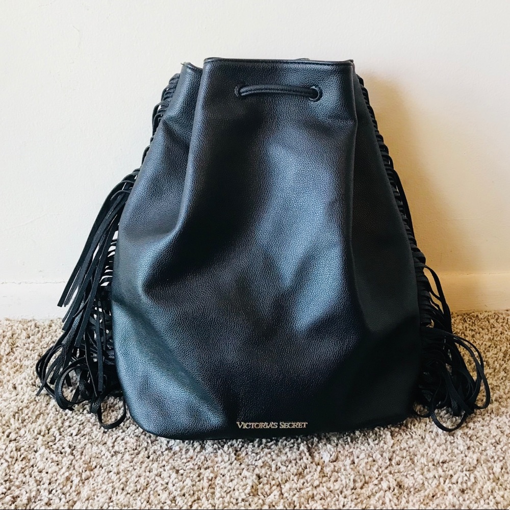 Victoria’s  Secret Black Fringe Backpack - Picture 5 of 8